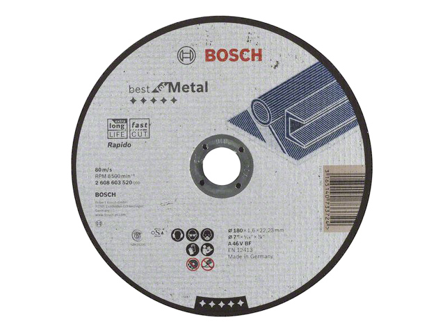 BOSCH Круг отрезной 180х1.6x22.2 мм для металла Best (прямой) BOSCH 2608603520