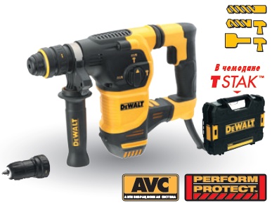 DEWALT Перфоратор SDS-plus 950 Вт 3.5 Дж + патрон DEWALT D25334K-QS