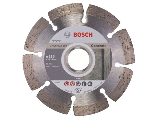BOSCH Алмазный круг 115х22 мм по бетону сегмент. STANDARD FOR CONCRETE (сухая резка) BOSCH 2608602196