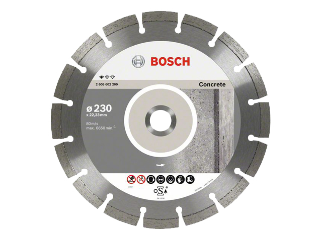 BOSCH Алмазный круг 230х22,23 мм по бетону сегмент. Standard for Concrete (сухая резка) BOSCH 2608602200