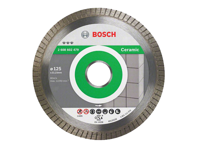 BOSCH Алмазный круг 125х22 мм по керамике Turbo BEST FOR CERAMIC EXTRA-CLEAN (сухая резка) BOSCH 2608602479
