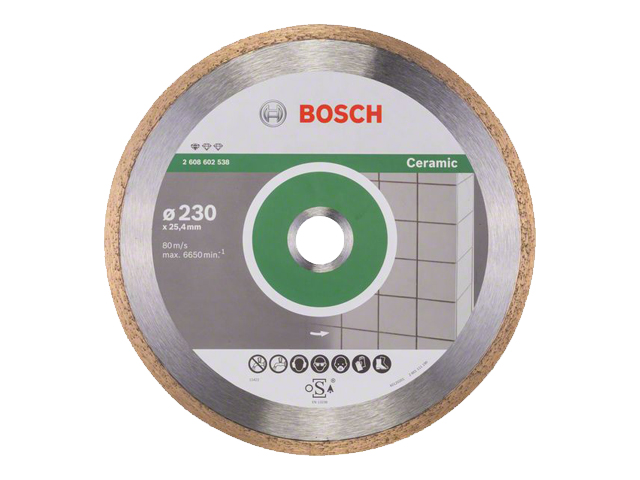 BOSCH Алмазный круг 230х25.4 мм по керамике сплошн. Standard for Ceramic (сухая резка) BOSCH 2608602538