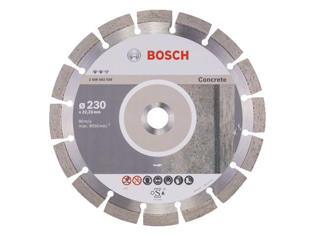 BOSCH Алмазный круг 230х22,23 мм по бетону сегмент. Expert for Concrete (сухая резка) BOSCH 2608602559