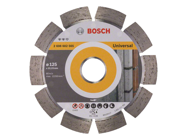 BOSCH Алмазный круг 125х22 мм универс. сегмент. EXPERT FOR UNIVERSAL (сухая резка) BOSCH 2608602565