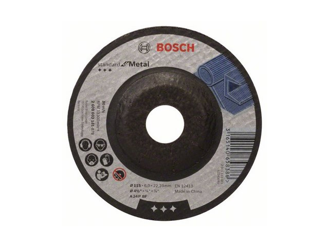 BOSCH Круг обдирочный 115х6x22.2 мм для металла Standard BOSCH 2608603181