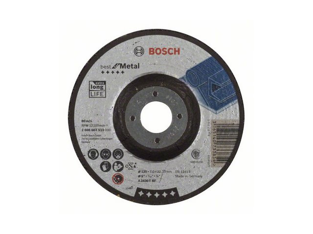 BOSCH Круг обдирочный 125х7x22.2 мм для металла Best BOSCH 2608603533