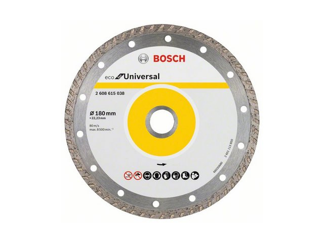 BOSCH Алмазный круг 180х22 мм универс. Turbo ECO UNIVERSAL (сухая резка) BOSCH 2608615047